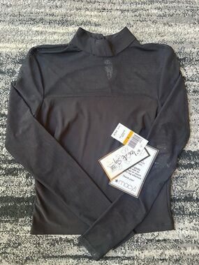 NWT ALEX & SOPHIA Mesh Long Sleeve Mock Neck Top